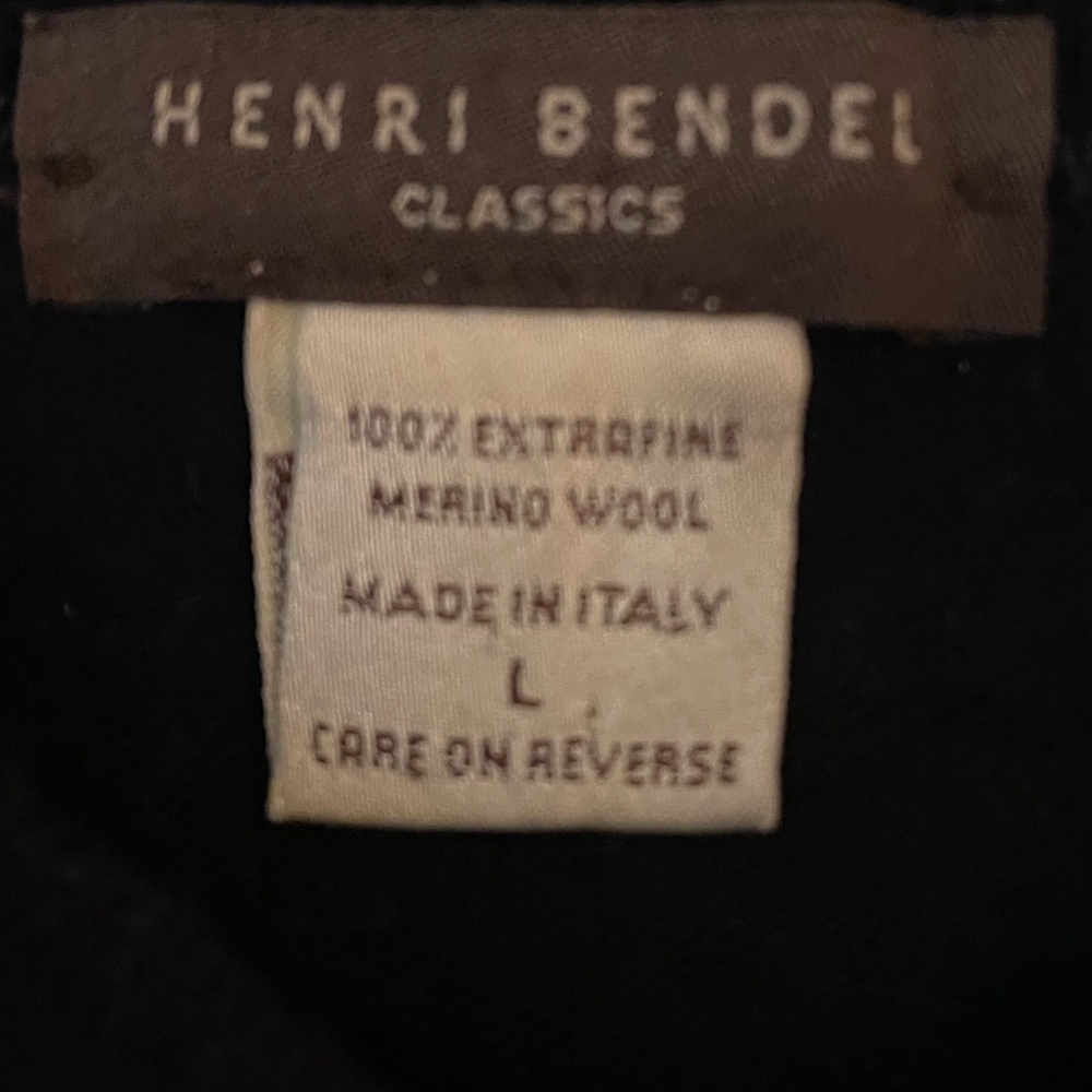 Vintage Henri Bendel Black Size Large 100% Merino Wool Sweater Comfy Cozy Cute - Picture 4 of 4